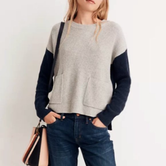 Madewell Sweaters - Madewell Colorblock Sweater with Pockets